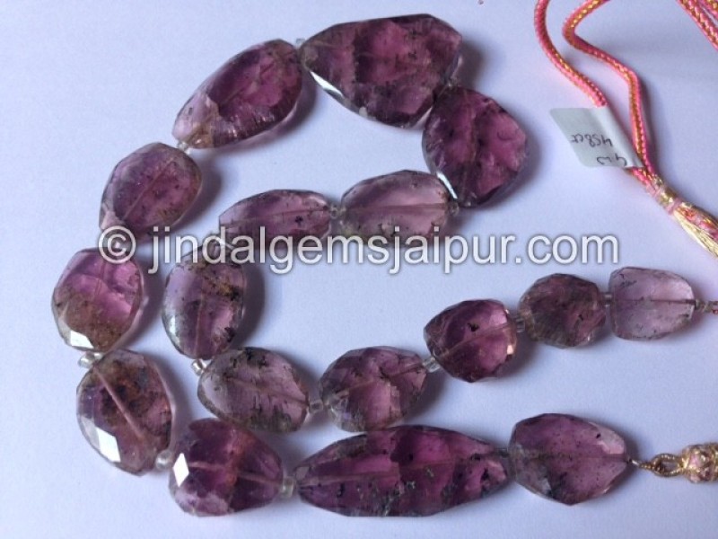 Moss Pink Tourmaline Far Faceted Nuggets Shape Beads